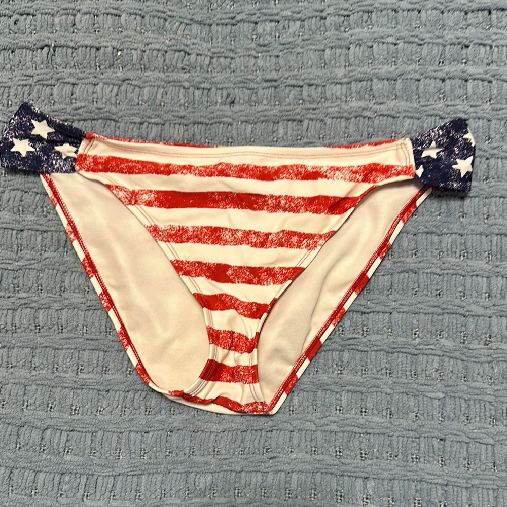 True Craft Red and White Striped Swim Bottom
